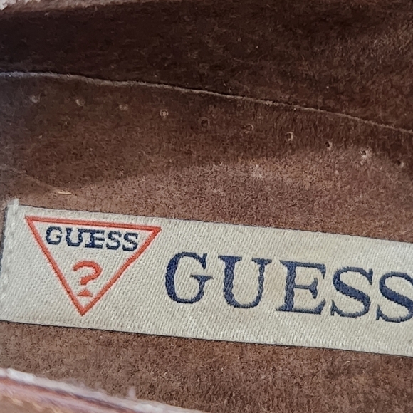 VINTAGE GUESS Marciano distressed Leather Bootie boots, Whiskey Brown, Women's 7 - Picture 5 of 6